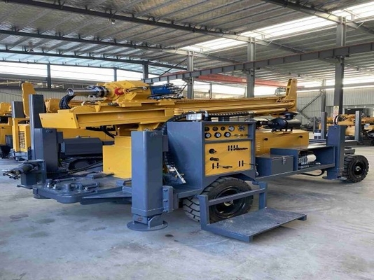 Industrial Water Well Drilling Equipment , Trailer Mounted Drill Rig 260m Depth