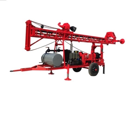 200m Portable Borehole Drilling Machine , Water Well Drilling Trailer With 2 Wheels