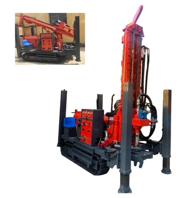 Fully Hydraulic Water Well Drill Rig Compact Structure With Crawler Chassis