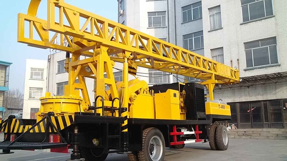 Rotary Borehole Drilling Rig , Trailer Type Air Drilling Equipment For 400m