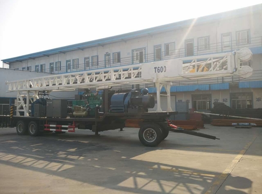 Trailer Mounted Hydraulic Rotary Rig For Water Well Borehole Drilling