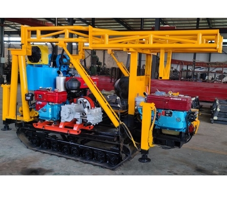 250m Hard Rock Portable Water Well Drilling Rig Machine Crawler Mounted