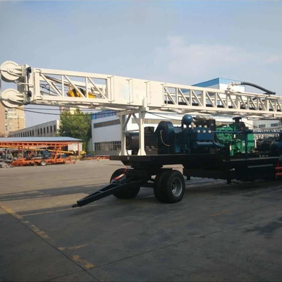 Trailer Mounted Hydraulic Rotary Rig For Water Well Borehole Drilling