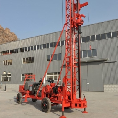 Four Wheel Trailer Mounted Drill Rig For Agricultural Irrigation