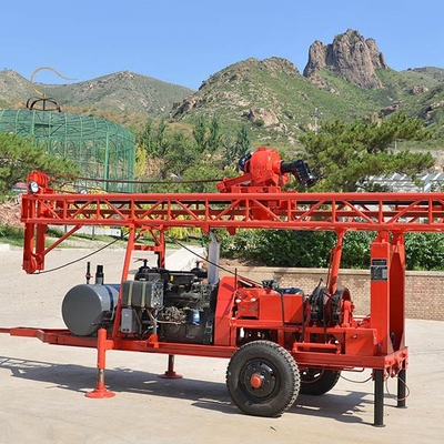 Small Borehole GL-II Water Drilling Machine With Trailer Type 200m Depth