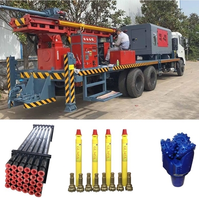 Gl300at 6x4 Water Well Drill Rig Borehole Truck Mounted Dth With Air Compressor