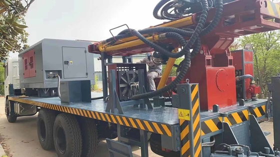 300m Deep Air Compressor And Water Well Drill Rig Integrated Truck