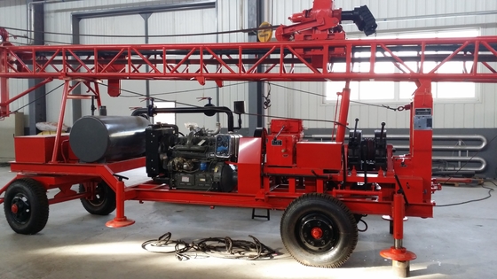 GL - IIA 300m Small Well Drilling Rig Portable Trailer Mounted Diesel Engine Power
