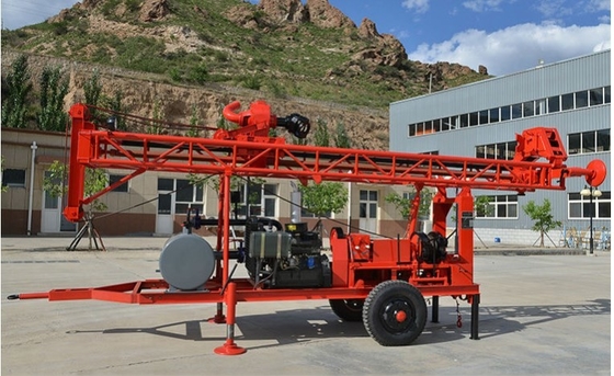 200m Depth Water Well Drill Rig Trailer Mounted Diesel Engine