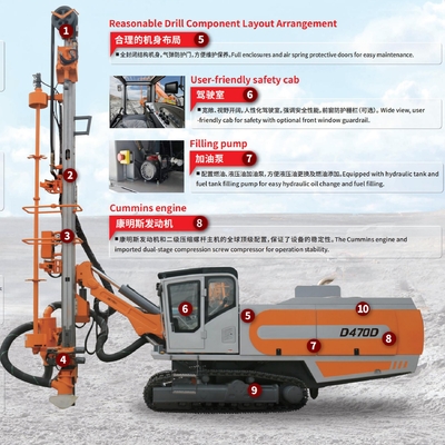 Full Hydraulic Crawler Chassis Integrated DTH Surface Drill Rig Machines for Ore Mining