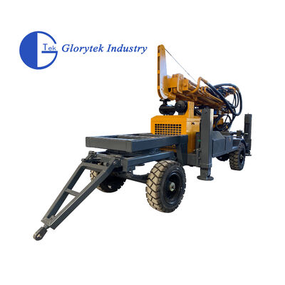 Hydraulic Drive Trailer Mounted Drill Rig Machine with 70kw Diesel Engine for 260m Depth Water Well Drilling